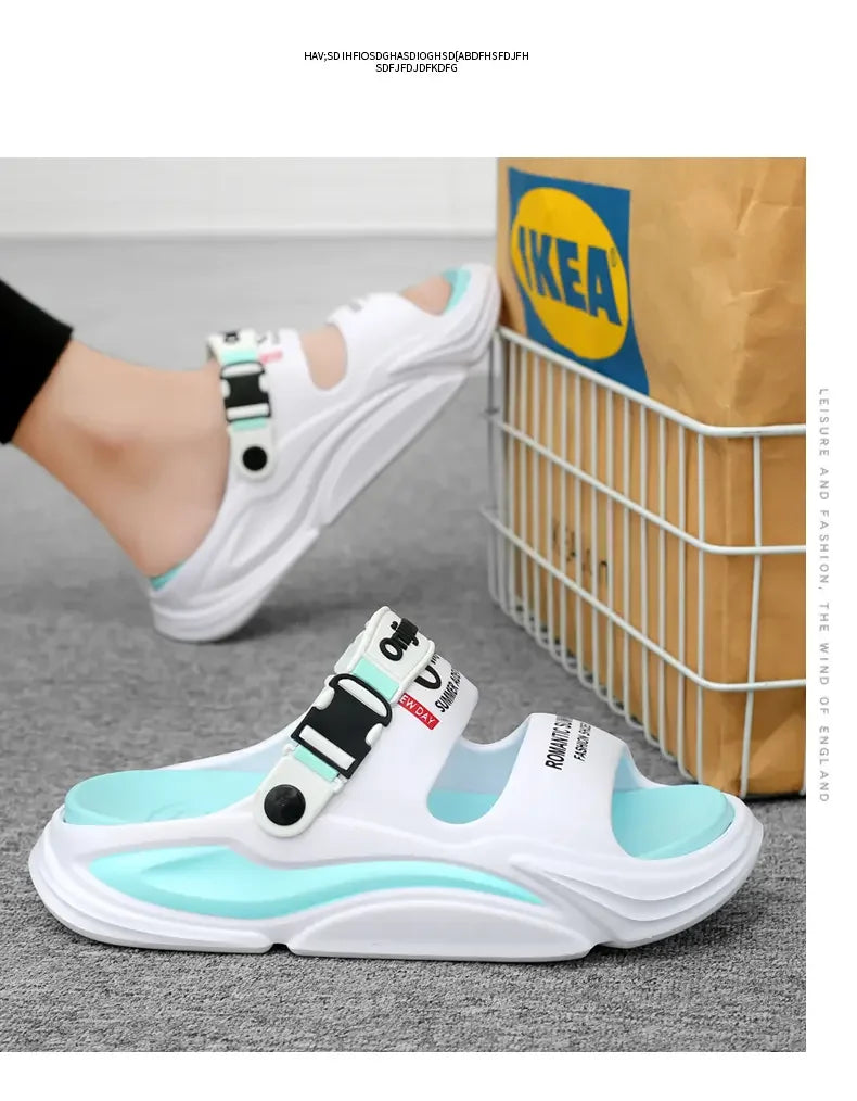 Men Summer Comfortable Beach Sandals Male Outdoor Flip Flops Thick Soft Clogs Casual Man Water Garden Shoes Women Beach Slippers - Sun Studio