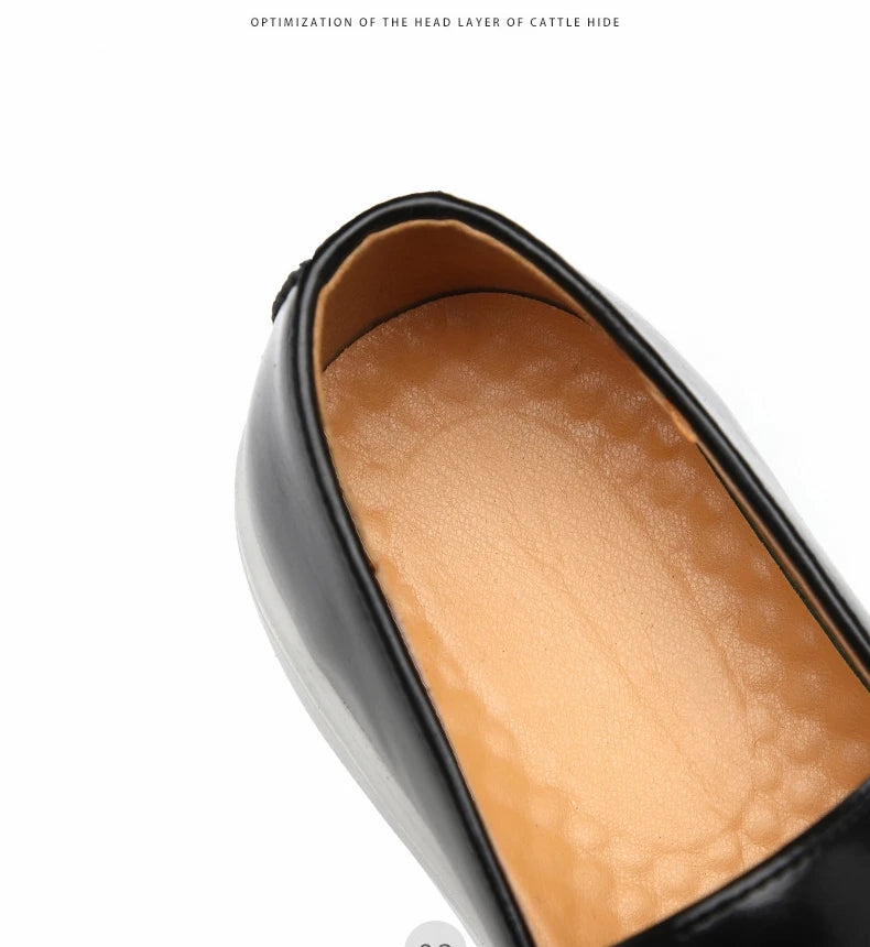 Fashion Man Casual Shoes Leather Men's Retro British Style Loafers Slip-on Outdoor Flats Double Monk Business Daily Shoe - Sun Studio