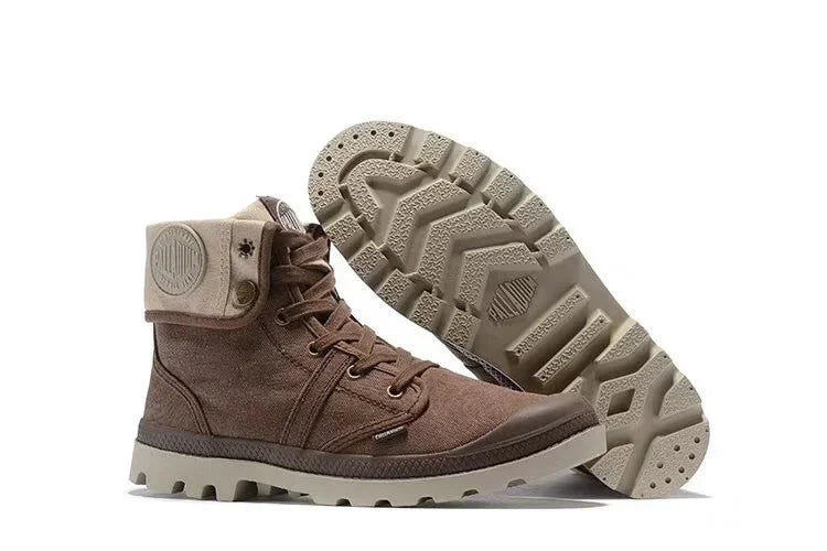 PALLADIUM Pallabrouse Dark Brown Sneakers Men/Women High-top Army Leisure Ankle boots Canvas Casual Shoes Anti-Slip Shoes 36-45 - Sun Studio