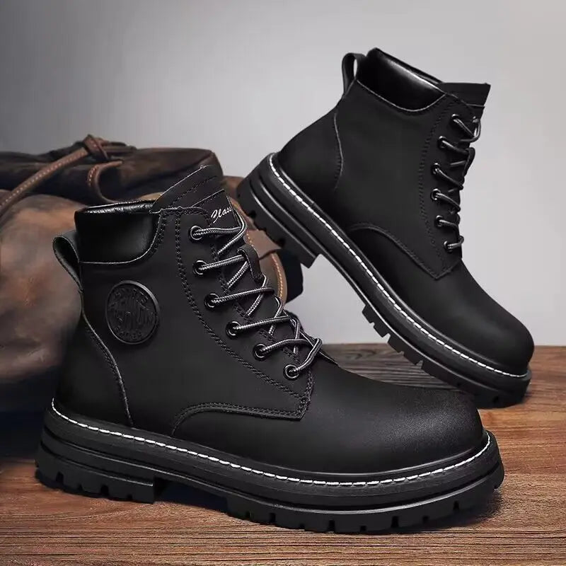 Men's Designer Motorcycle Boots Fashion Comfortable High Top Platform Work Boots Winter Hot Selling Mens Green Hiking Boots 2026 - Sun Studio