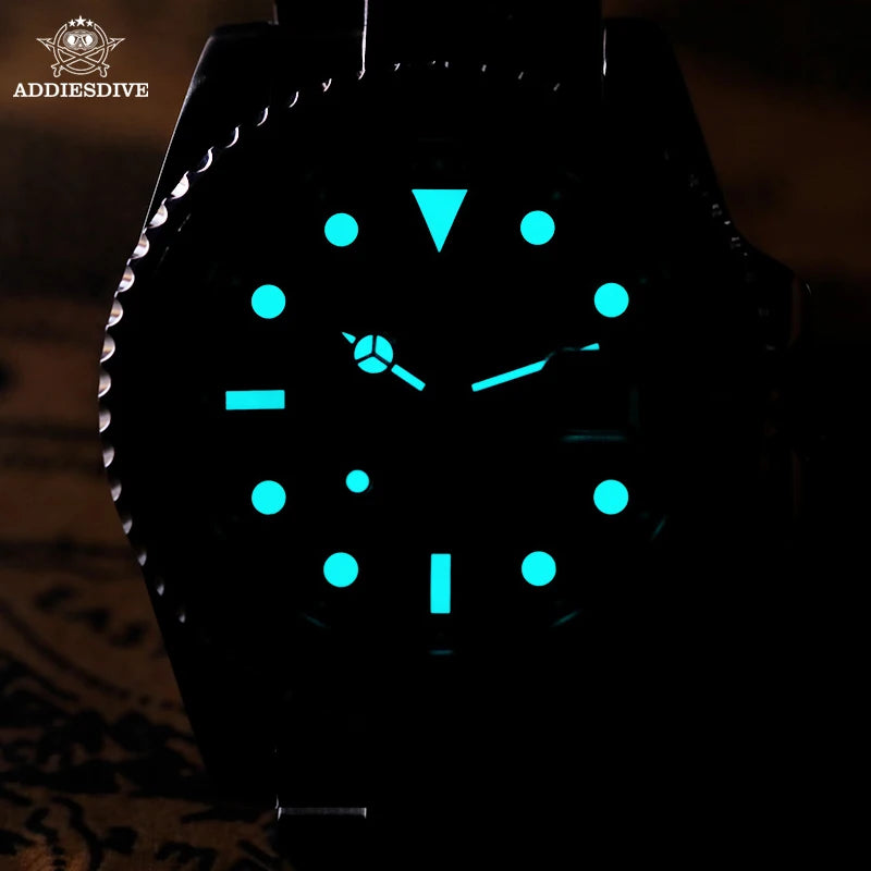 ADDIESDIVE Luxury Men's Diver Watch 200m Stainless Steel Bezel BGW9 Super Luminous Men's Analog Business Quartz Watches AD2040 - Sun Studio
