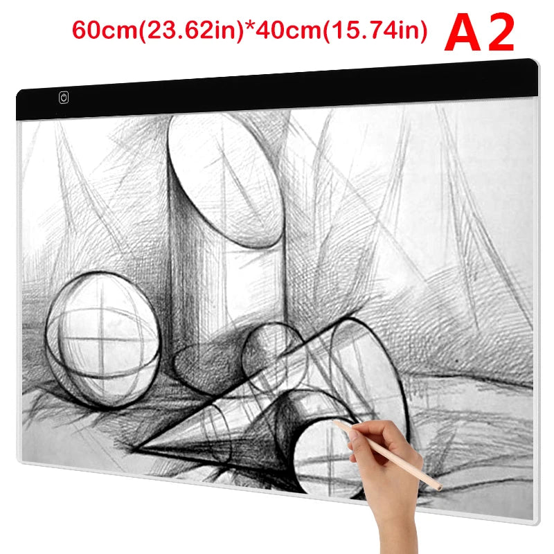 A2/A3/A4/A5 LED Light Pad for Diamond Painting Kits, USB Powered Adjustable Brightness Diamond Art Light Board with Accessorie - Sun Studio