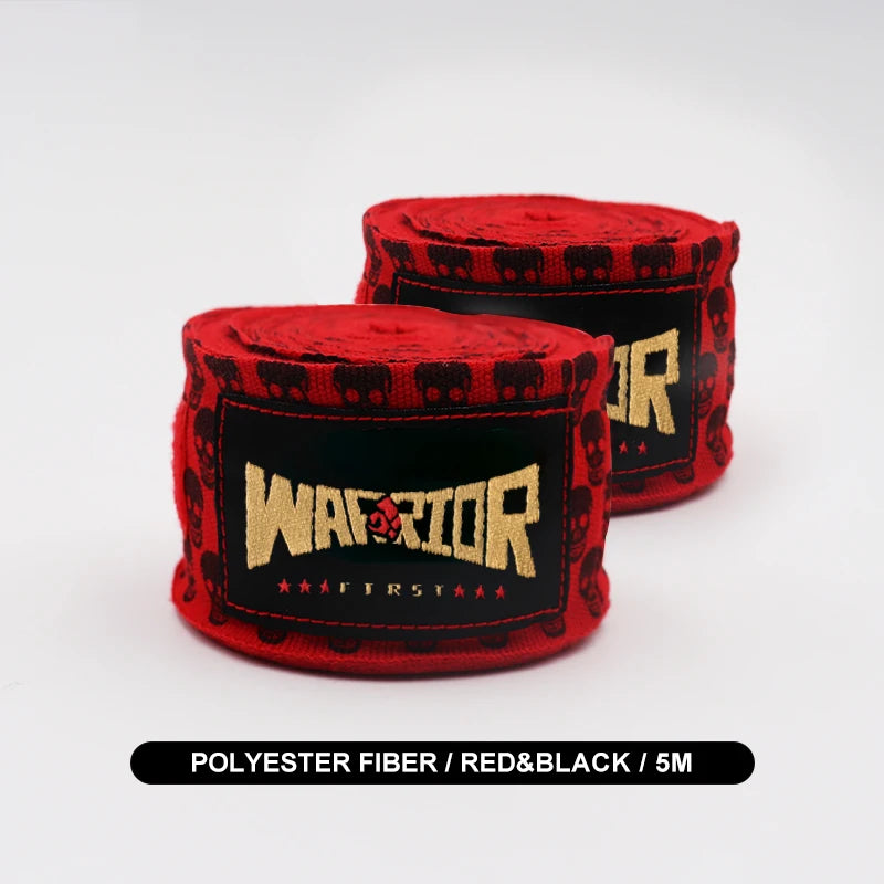1 Pair Boxing Hand Wraps MMA Muay Thai Kick Boxing Handwraps For Training Bandages Sport Straps 3M/5M Length Skull Print - Sun Studio