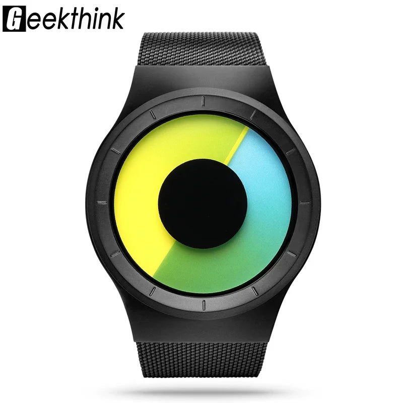 Relogios Masculino Creative Quartz Watches Men Fashion Brand Fashion Stainless steel Unisex Watch Clock Male female Designer - Sun Studio