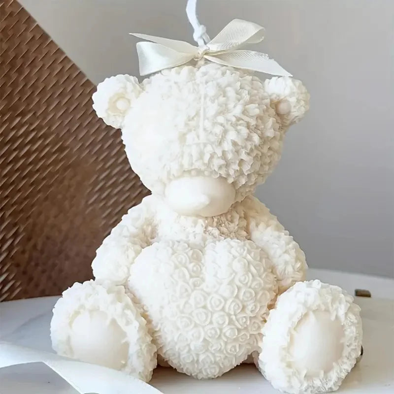 Hug Heart Bear Silicone Mold DIY Cuddle Heart Rose Teddy Bear Candle Mold Gypsum Candle Resin Make Home Decor Gift Creative Gift - Sun Studio