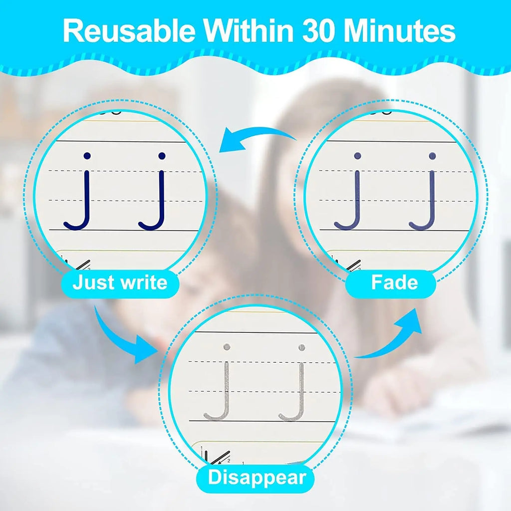 3D Calligraphy Copybook Reusable Learning Math English Book Drawing Numbers Education for Kids Letter Practice Toy Gifts - Sun Studio