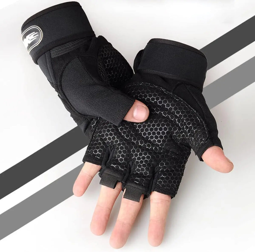 Gym Gloves, Gym Sports Gloves, Anti-slip and Breathable Gloves, Design Wrist Protective Gloves for Men and Women for Running - Sun Studio