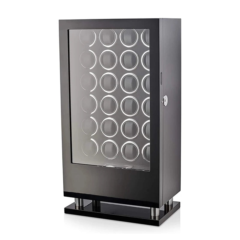 Luxury Automatic Watch Winder12 24 30 Slot Wood Mechanical Watch Box Fingerprint Unlock Quiet Mabuchi Motor Watches Storage Safe - Sun Studio