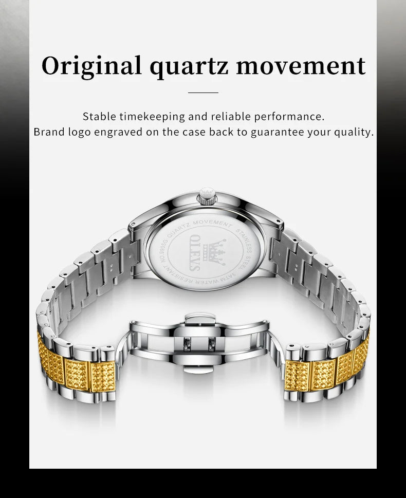 OLEVS New Fashion Mens Watches Top Brand Luxury Quartz Wrist Watch Man Sport Stainless Steel Watch for Men Reloj Hombre 2025 - Sun Studio