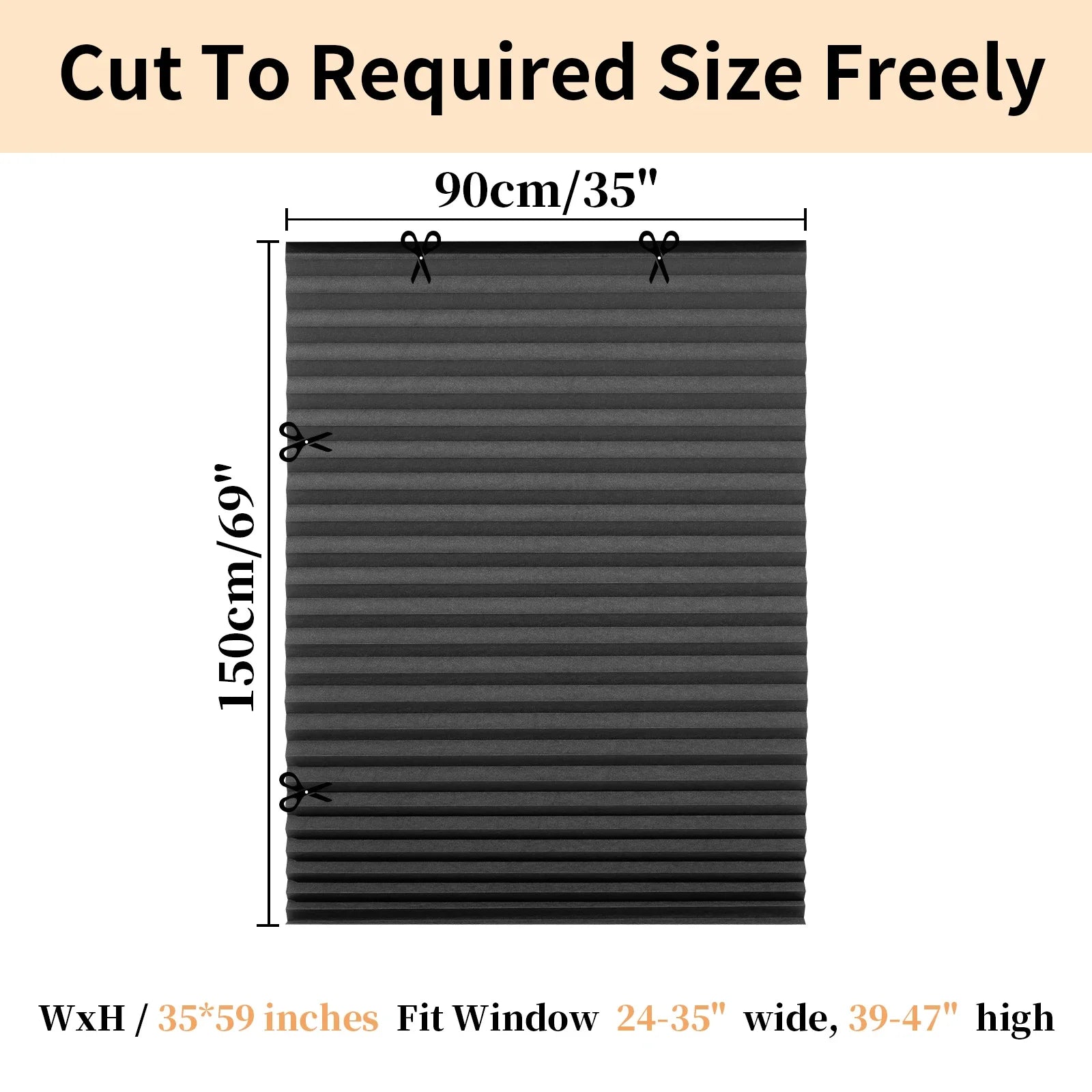 Simple Pleated Window Shades Non-Woven Fabric Self-Adhesive No Drill Blackout Curtains Living Room Bedroom Bathroom Home Decor - Sun Studio