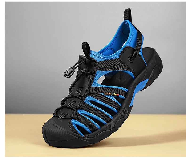 New Summer Genuine Leather Men Sandals Fashion Design Men's Casual Sneakers Comfortable Beach Men's Sandals Outdoor Wading Shoes
