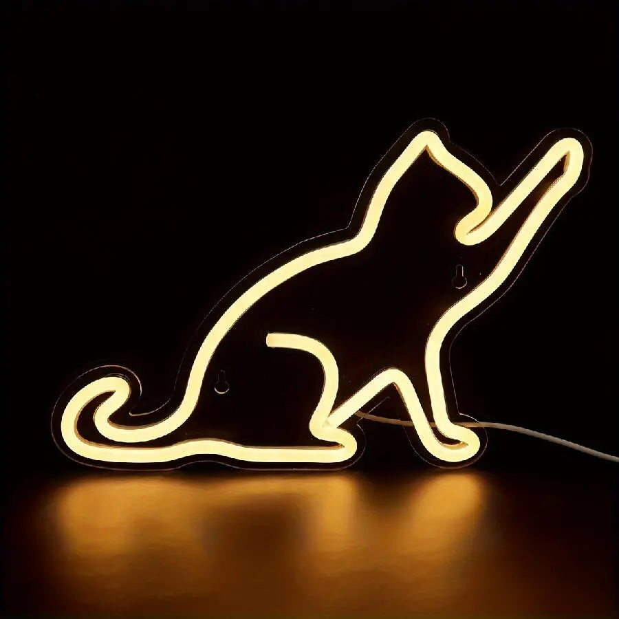 Anime Cat & Moon Neon Sign for Wall Art Arcade Decor, LED Night Lights Home Decor for Game Room Sign,Bedroom, Living Room, Bars - Sun Studio