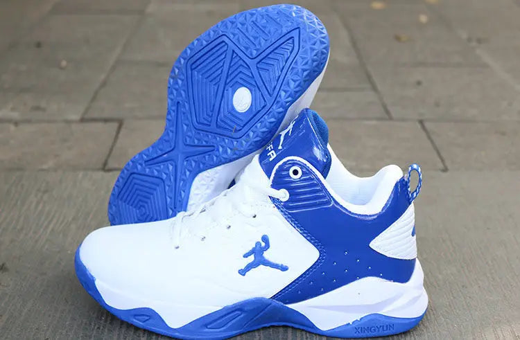 Brand Professional Men's White Red Blue Basketball Shoes Basketball Sneakers Anti-skid High-top Couple Man Basketball Boots - Sun Studio