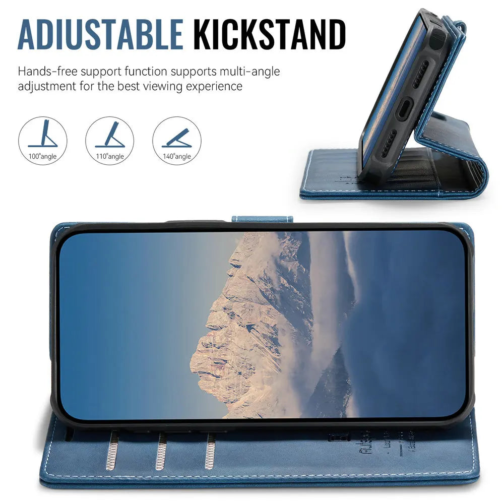 For iPhone 17 Pro 5G 2025 2In1 Detachable Leather Wallet Case For iPhone Air 17 16 15 14 13 12 Pro Max 16 Plus 16E Magnet Cover - Sun Studio