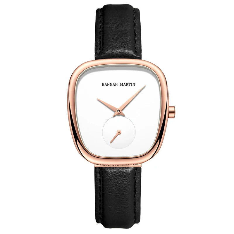 2025 New Women Quartz Wristwatch 34mm Wine Barrel Rose Gold Black Stopwatch Fashionable Minimalist Style Oval Watches for Women - Sun Studio