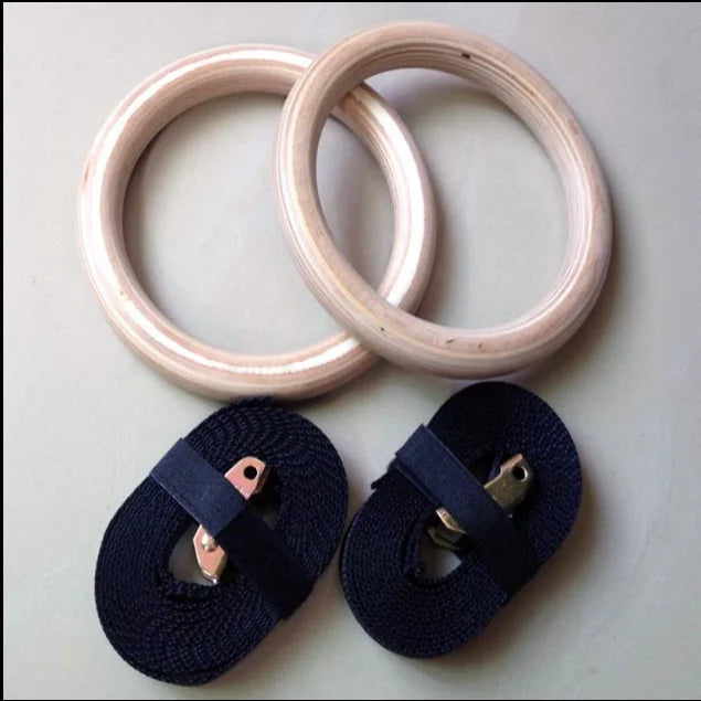 Birch Fitness Rings High Load-Bearing Adjustable Home Gymnastics Exercise Equipment Stamping Pull up Rings Wooden - Sun Studio