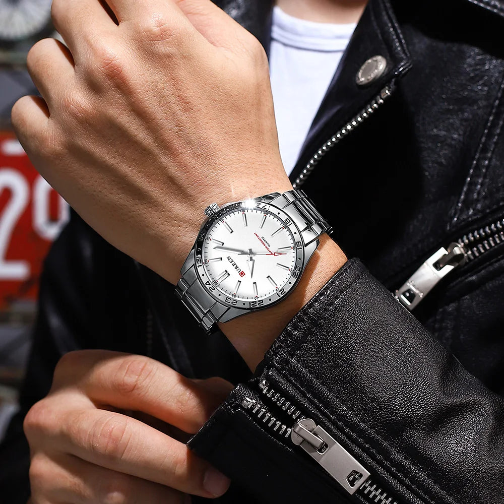 CURREN 8452 Men Fashion Ultra Thin Watches Simple Men Business Stainless Steel Quartz Watch Casual Watch Men's wristwatch - Sun Studio