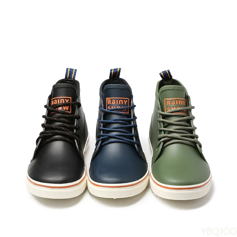 2022Rain Boots and Ankle Boots Men's Rubber Thick-soled Rain Boots Fashion Urban Waterproof Non-slip Rain Boots Women Rain Boots - Sun Studio