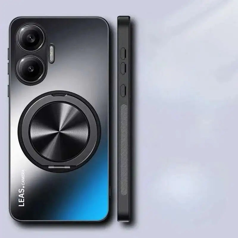 AG Frosted Magnetic Rotate Ring Stand Holder Case For POCO F7 5G Matte Bumper Camera Protective Cover For Xiaomi POCO F 7 PocoF7 - Sun Studio