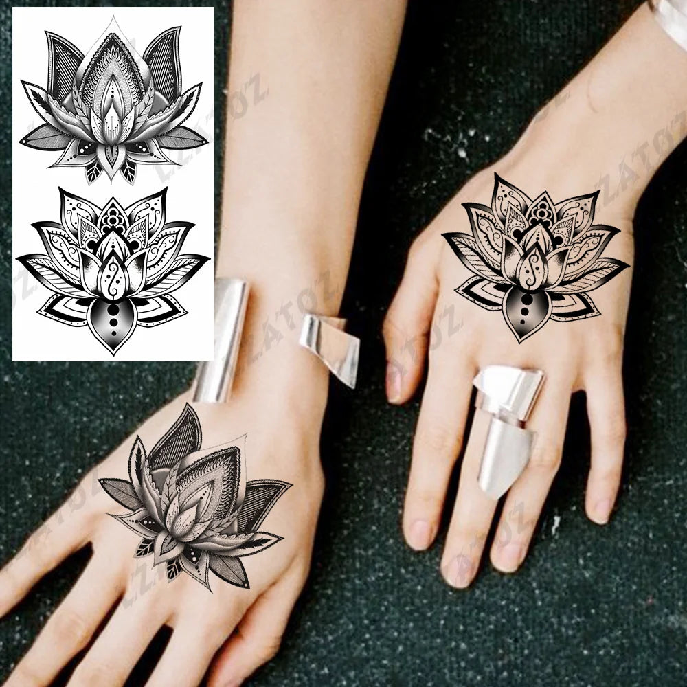 Einzigartige dreieckige Ozeanwelle Temporäre Tattoos für Männer Frauen realistische Tiger Löwe Fake Tattoo Aufkleber Spruch Transfer Kunst Tattoos