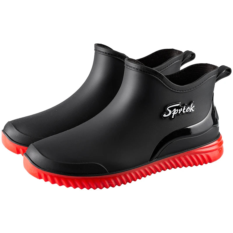 Couples Short Rain Shoes Fashion Light Waterproof Shoes Non-Slip Sports Korean Rain Boots