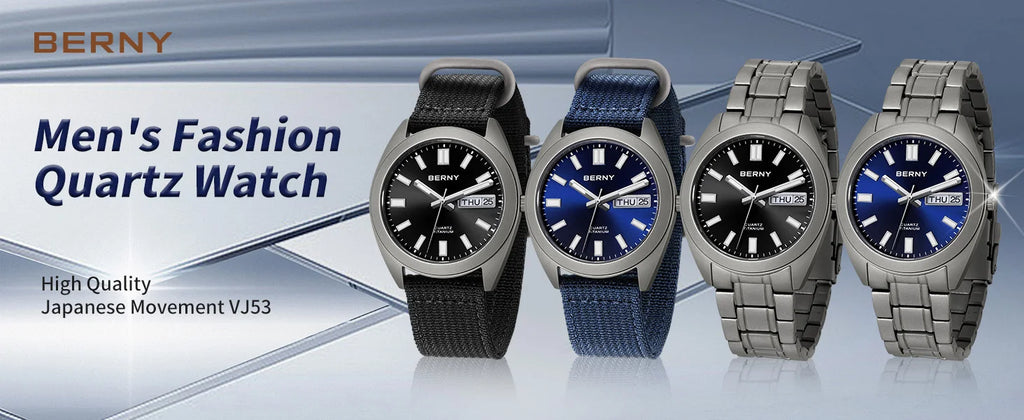BERNY Titanium Watch for Men Supper Light Weight Wristwatch Super Luminous Sapphire 10ATM Waterproof Sport Field Quartz Watches - Sun Studio