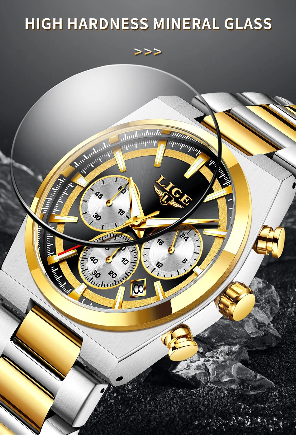LIGE Top Luxury Man Quartz Watch Waterproof Luminous Date Chronograph Watches For Men Stainless Steel Fashion Men's Watch Reloj - Sun Studio