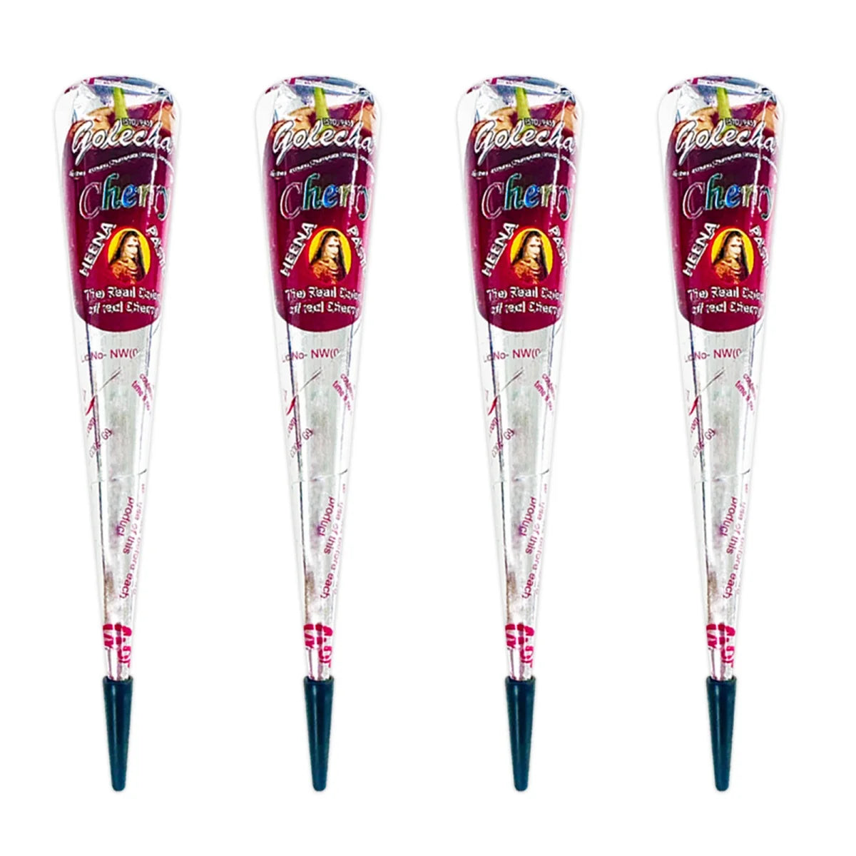 1/4 Pcs Henna Cream Red GOLECHA Henna Tattoo Cream , Temporary Tattoo Henna Cone Semi-permanent henna Natural Body Paint - Sun Studio