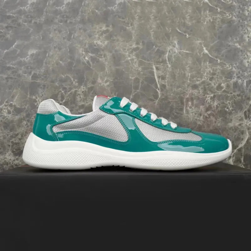 Multiple Style Color Classic P-style Men's Low Top Sneaker Breathable Mesh Biker Shoes Lace Up Leather Sneakers Casual Shoe - Sun Studio