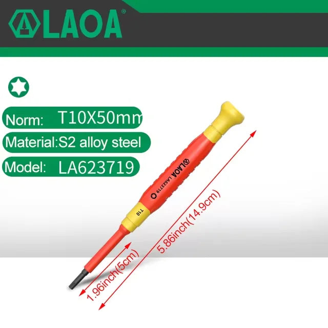 LAOA Insulated Precision Screwdriver a Cross Small Size Screwdriver to Remove Eyeglasses Clocks and Watches Cell Phone Notebook - Sun Studio