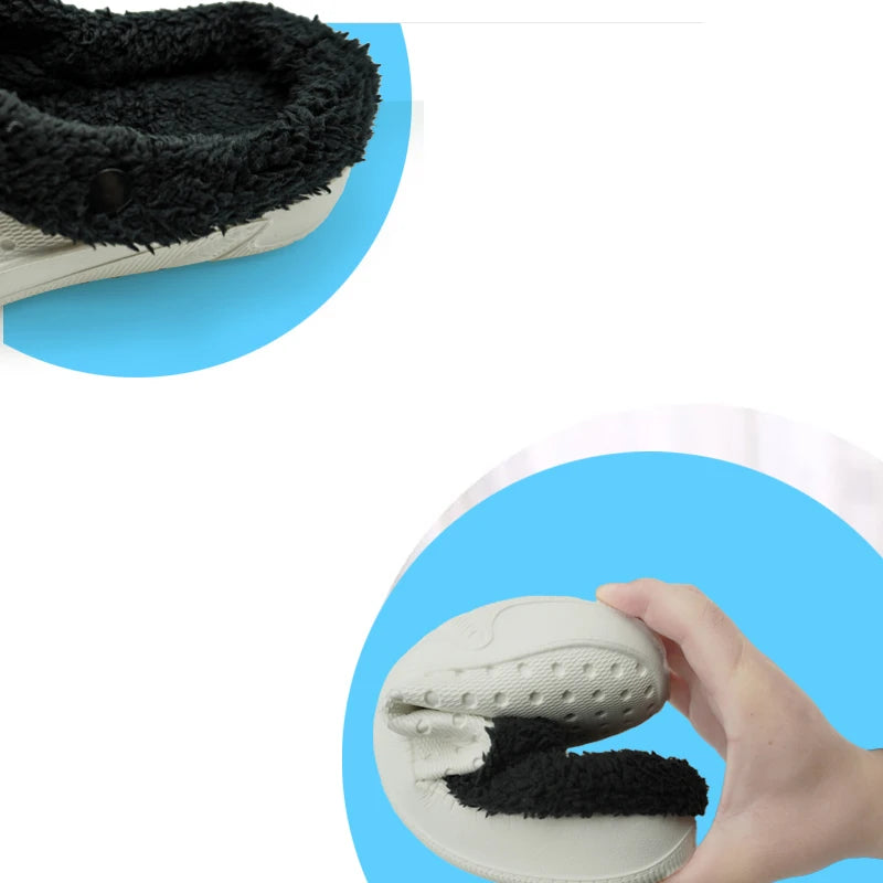 Winter Men Slippers Warm Cotton Shoes Casual Slides EVA Plush Shoes Comfortable Light  Slippers Indoor Shoes For Couple 36-47 - Sun Studio