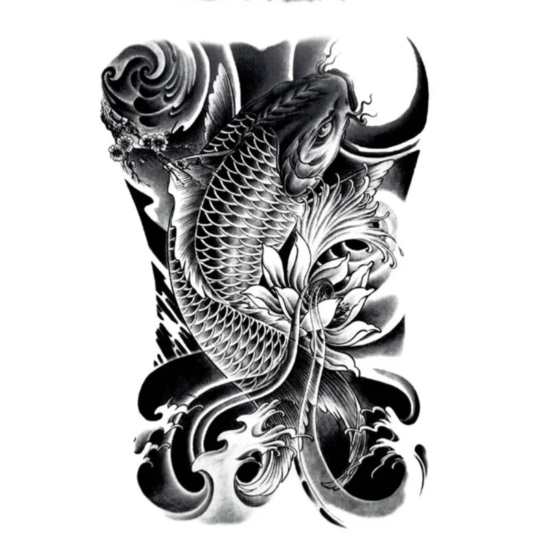 Temporary Large Back Tattoo Sticker Waterproof Cool Art FakeTattoo Sticker - Sun Studio