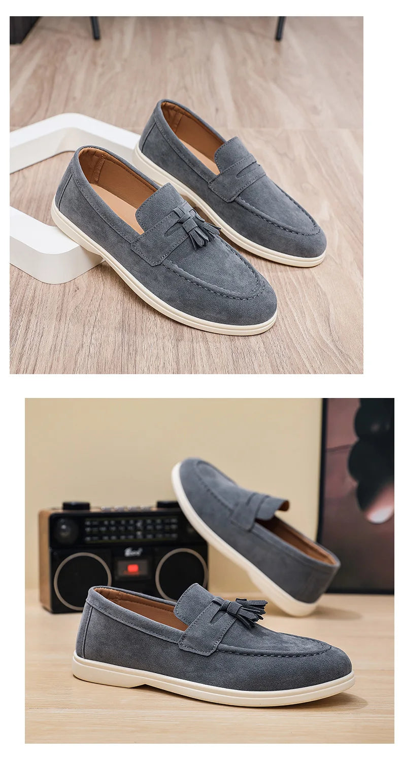 Fashion Men's Casual Shoes British Classic Tassel Loafers Moccasins Lazy Outdoor Flat Shoes‌。 - Sun Studio