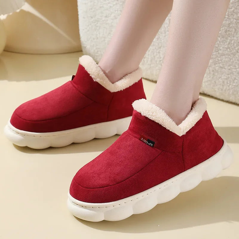 Warm Furry House Slippers Women Men Winter New Fashion Comfort Plush Slippers Home Indoor Outdoor Soft Thick Sole Cotton Shoes - Sun Studio