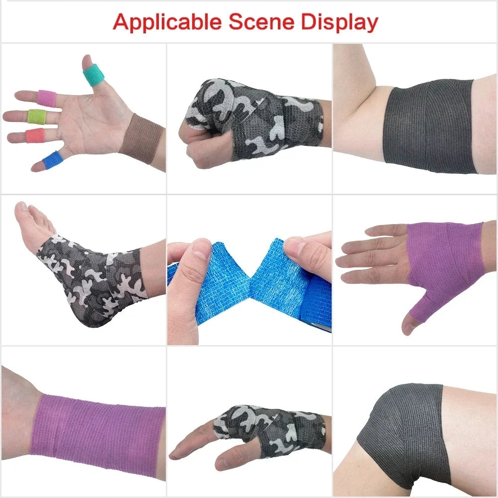 1/6pcs 5cmx4.8m Disposable Tattoo Bandage Sport Wrap Tape Self Adhesive Elastic Bandage Colors Tape Tattoo Accessories - Sun Studio