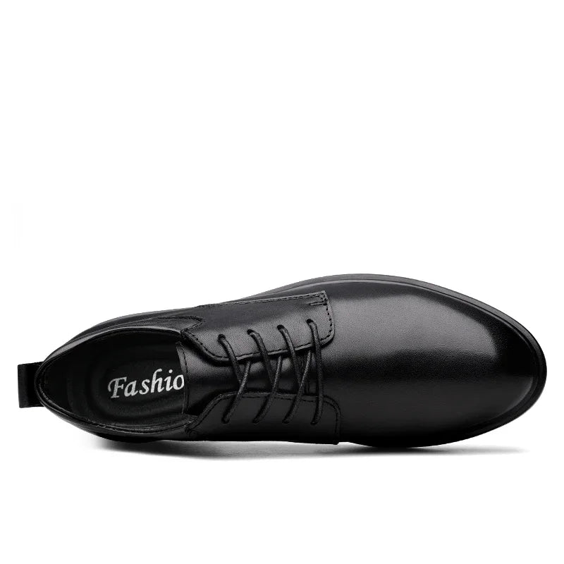 Men's Genuine Leather Oxford Dress Shoes Business Formal Office Wedding Lace-Up Black For Gentleman Plus Big Size 49 50 51 52 53 - Sun Studio