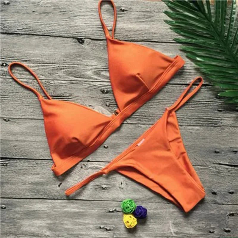 Fashion Solid Bikini Set Swimwear Women Split Triangle Micro Bikini  Brazilian Swimsuit 2026 New Beach Two Pieces Bathing Suit - Sun Studio