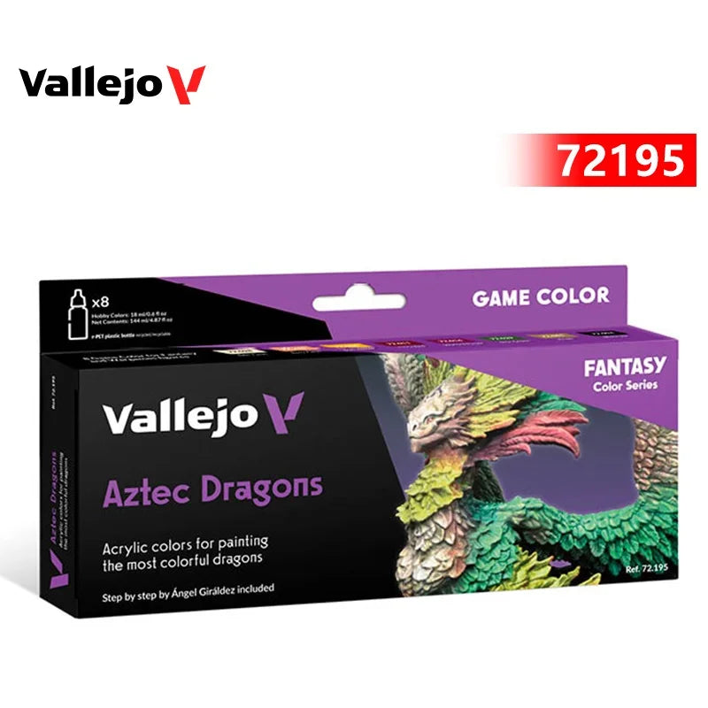 Spani AV vallejo model environmentally friendly water-based Acrylic painti set 8 * 17ml non metallic/game color wash acrylic set - Sun Studio
