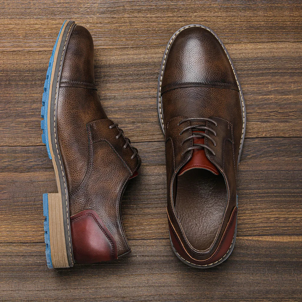 Business Men's Leather Shoes European American Casual Man Leather Shoe Retro Trend Men's Shoes Large Size Leather Shoes for Men