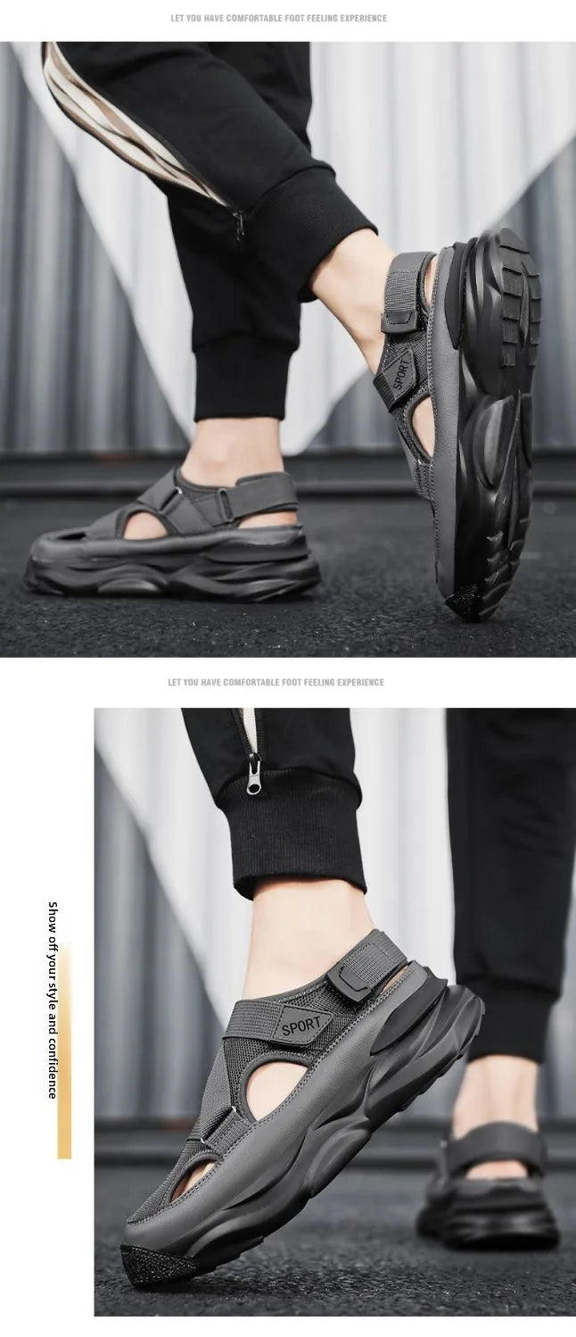 Men's Breathable Hollow out Sporty Slippers Soft Bottom Casual Fashion Sandals Anti-Slip Durable Rubber Sole Comfortable Slip-On - Sun Studio