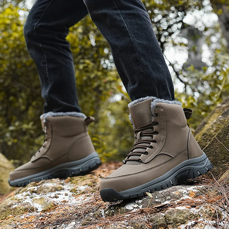 New Snow Boots Men Lace Up Mens Shoes Breathable Winter Boots For Men Casual Men Shoe Waterproof Ankle Boots Footwear Work Shoes - Sun Studio