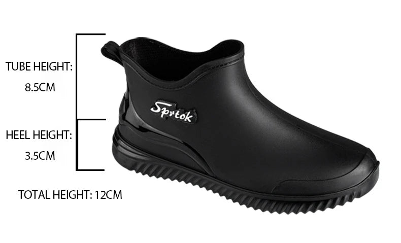 Couples Short Rain Shoes Fashion Light Waterproof Shoes Non-Slip Sports Korean Rain Boots - Sun Studio