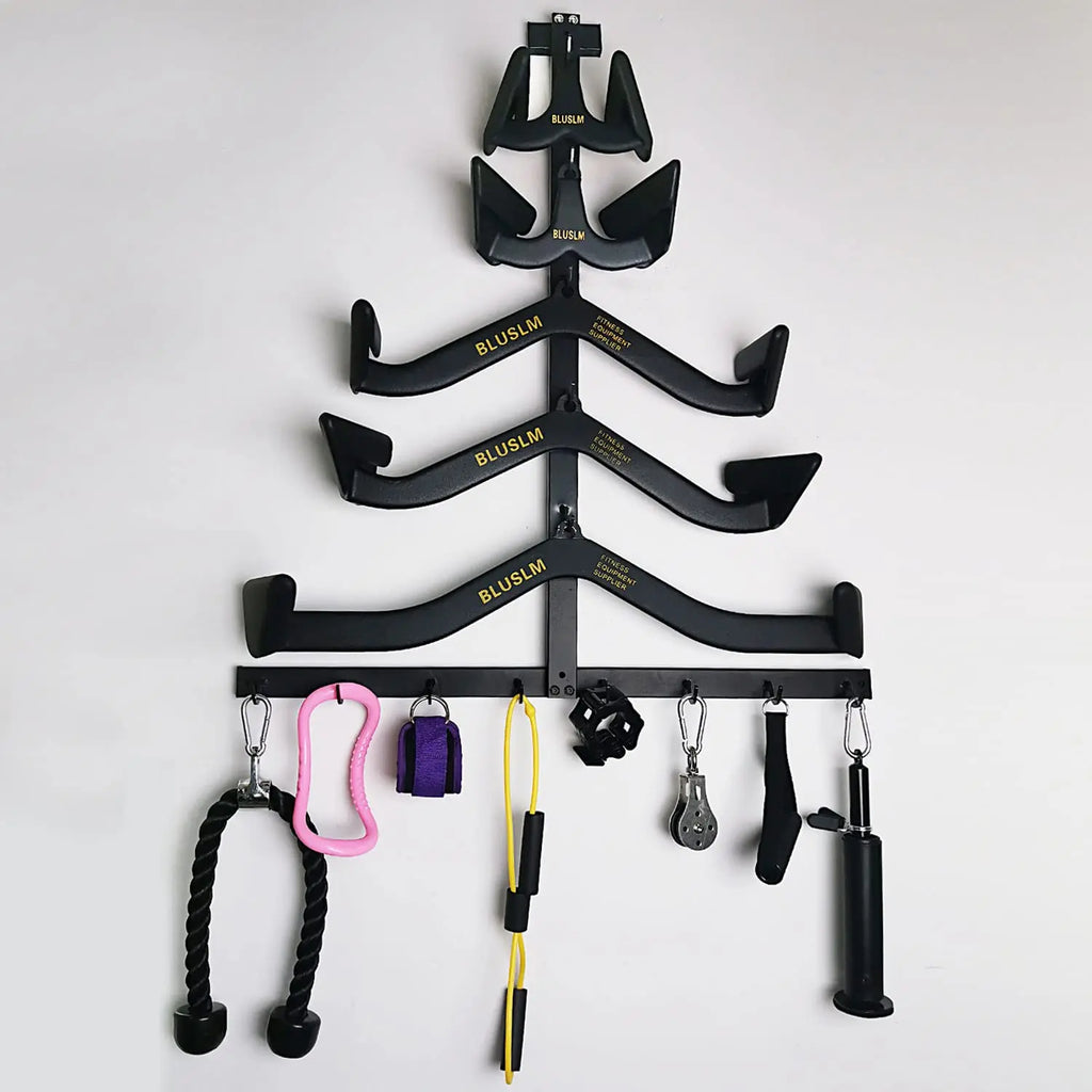 Gym Fitness LAT Pull Down Bar,Storage Rack,Heavy Duty,A-Frame Stand,Support Base for LAT Pulldown Attachments,LAT Bar - Sun Studio