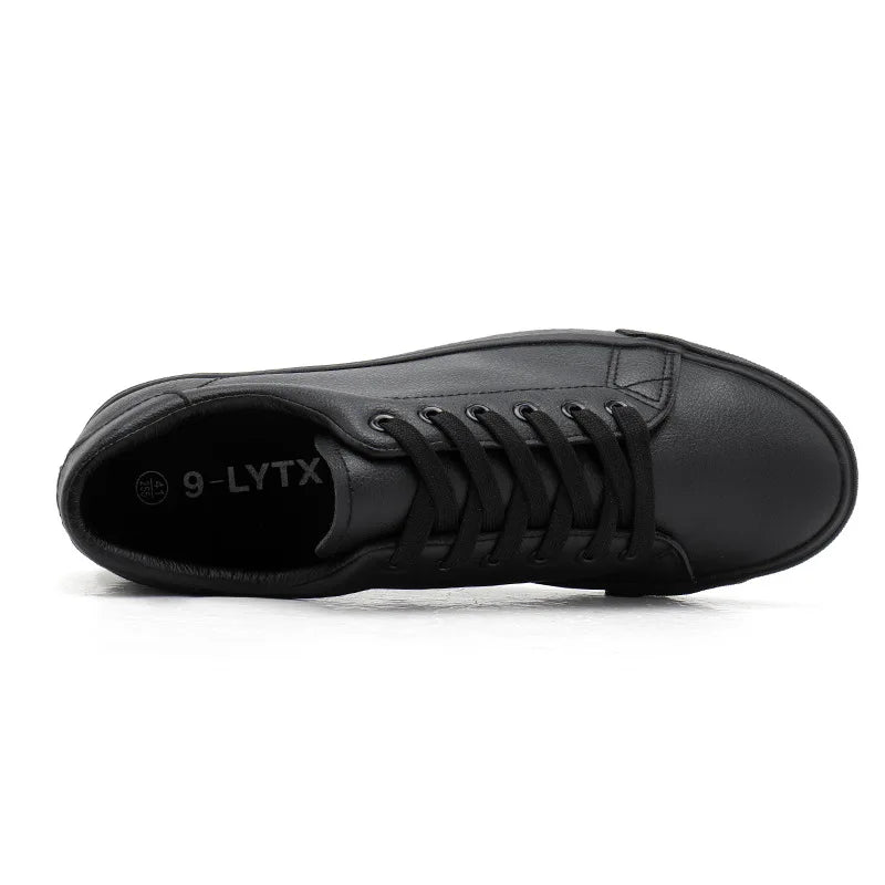 Spring Summer Flat Mens Casual Shoes Soft Pure Black Fashion Male Footwear Cool Young Man Street Style Comfortable - Sun Studio