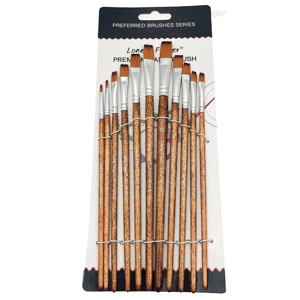 12/48 PCS Round Paint Artist Brushes Set for Acrylic Watercolor Oil Painting, Crafts, Canvas, Rock, Miniature Model Fine Detail - Sun Studio