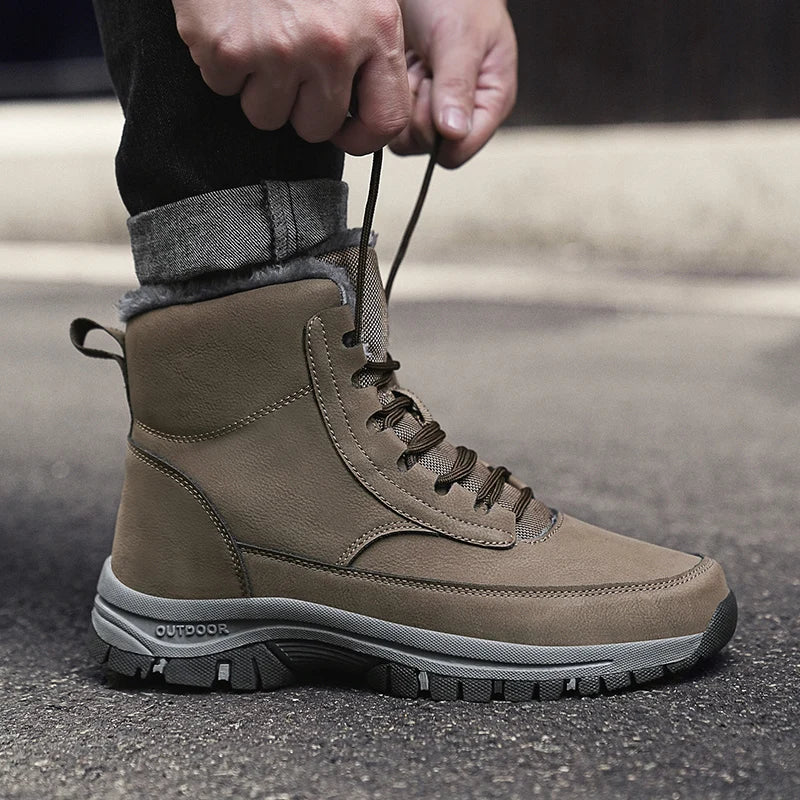 New Snow Boots Men Lace Up Mens Shoes Breathable Winter Boots For Men Casual Men Shoe Waterproof Ankle Boots Footwear Work Shoes - Sun Studio