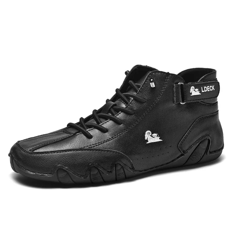 Men Leather Casual High Top Sneakers Winter Fur Plush Ankle BootsNew Luxury Footwear Shoes Zapatos Hombre - Sun Studio