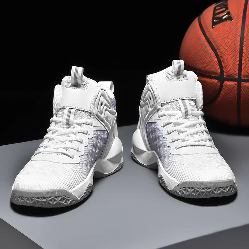 Basketball Shoes, Men's Outdoor Sports Shoes, Men's Shock-Absorbing High-Top Student Practical Basketball Shoes, Mesh Breathable Casual Shoes - Sun Studio
