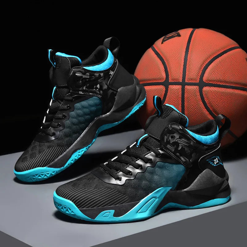 Basketball Shoes, Men's Outdoor Sports Shoes, Men's Shock-Absorbing High-Top Student Practical Basketball Shoes, Mesh Breathable Casual Shoes - Sun Studio