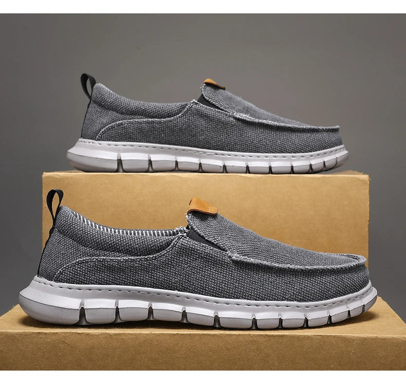 New Men Canvas Shoes Fashion Men's Casual Shoes Light Non-slip Loafer Washed Denim Flat shoes Outdoor Sneakers Vulcanized Shoes - Sun Studio
